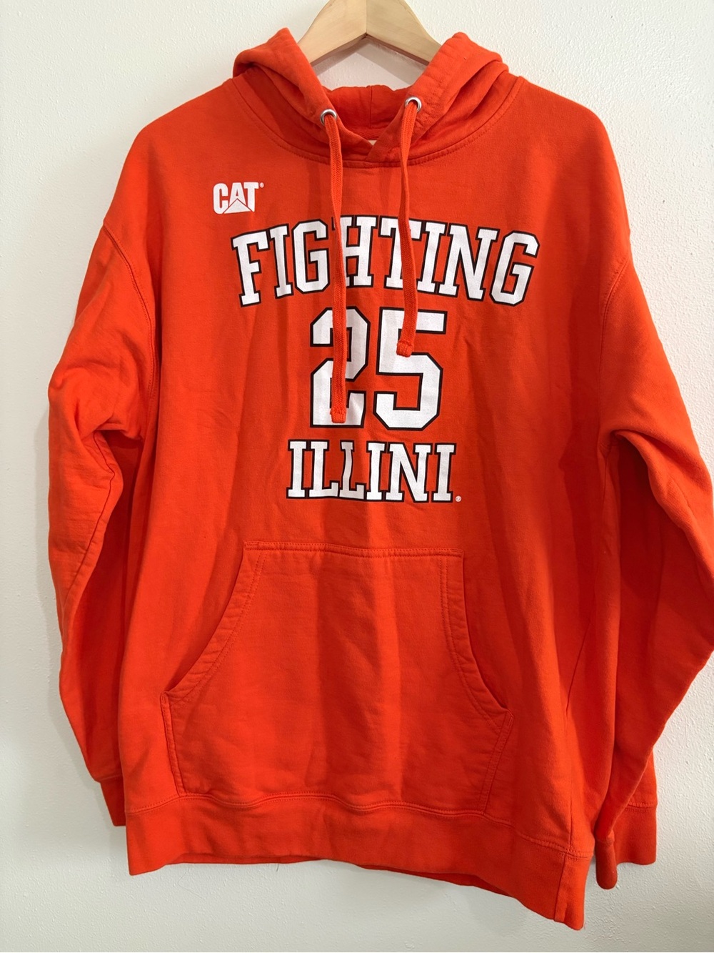 Caterpillar Men’s Large Orange Hoodie Fighting Illini 25
